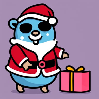 Go Blue Gopher as Santa Claus