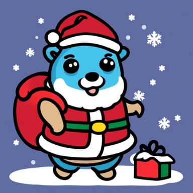 Go Blue Gopher as Santa Claus