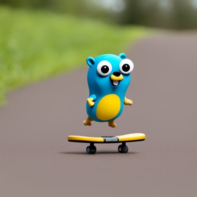 Go Blue Gopher on a pogo-stick.
