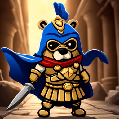 Go Blue Gopher as Leonidas, realistic.