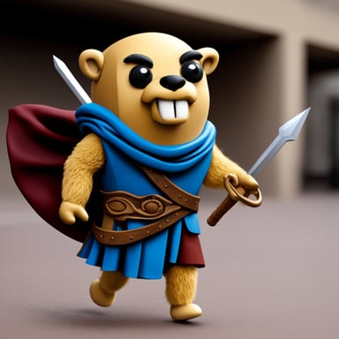 Go Blue Gopher as Leonidas, realistic.