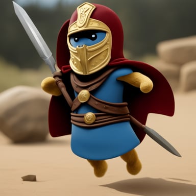 Go Blue Gopher as Leonidas, realistic.