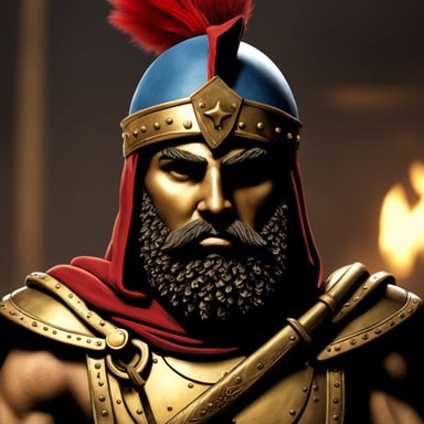 Go Blue Gopher as Leonidas, realistic.