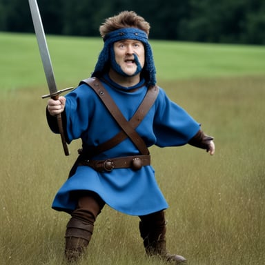 Go Blue Gopher as William Wallace from Braveheart, realistic.