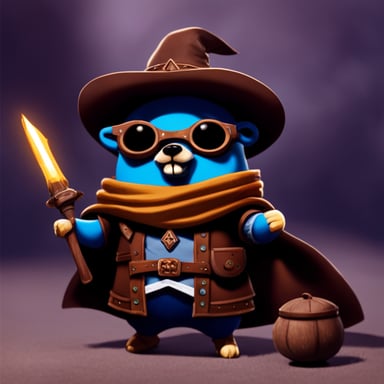 Go Blue Gopher as Witcher
