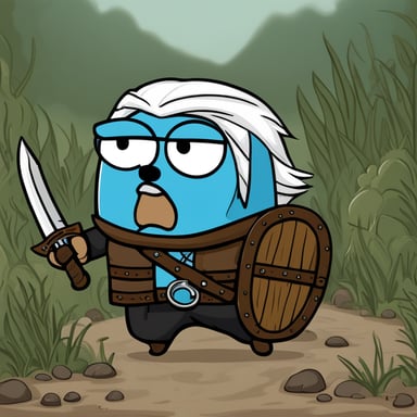 Go Blue Gopher as Geralt from Witcher 3 game.