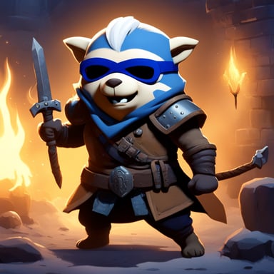 Go Blue Gopher, embodying Geralt from the Witcher series, is locked in combat with a ghul.