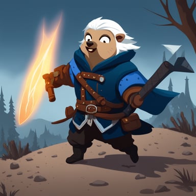 Go Blue Gopher, embodying Geralt from the Witcher series, is locked in combat with a vampire.