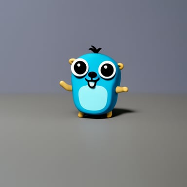 A Go Blue Gopher that points up.