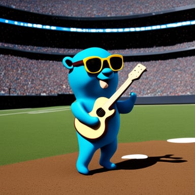 Go Blue Gopher styled like Bono from U2.