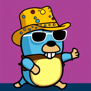 Go Blue Gopher styled like Bono from U2.