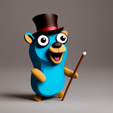 Go Blue Gopher as an Indonesian puppet.
