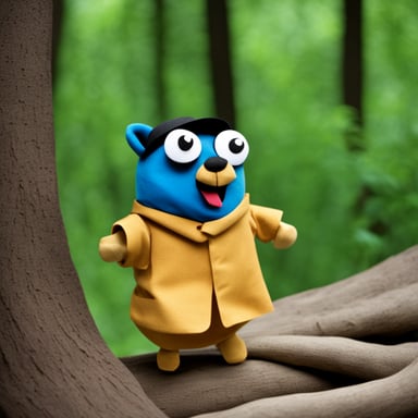 Go Blue Gopher as an Indonesian puppet.
