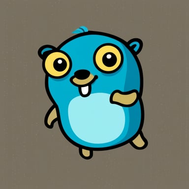 go blue gopher as abstract happy gopher