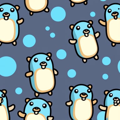 go blue gopher as abstract happy gopher