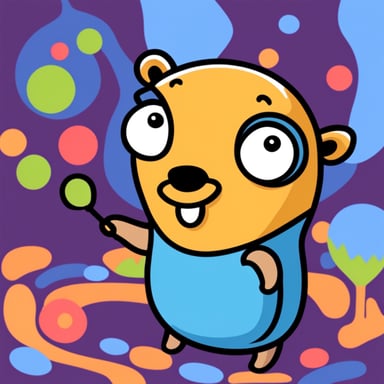 go blue gopher as abstract happy gopher