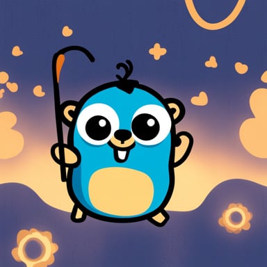 go blue gopher as abstract happy gopher