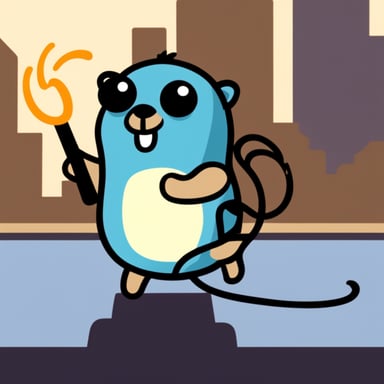 Happy Go Blue Gopher in telecom