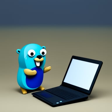 Go Blue Gopher surfing the web