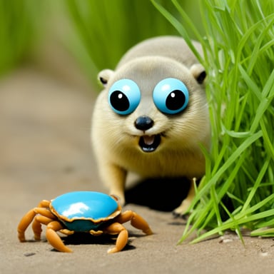 Go Blue Gopher eating rust crab