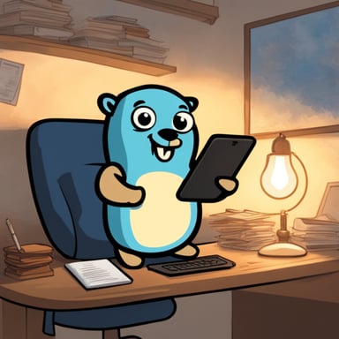 Go Blue Gopher uses Telegram on his iPhone.