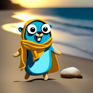 Go Blue Gopher on the beach