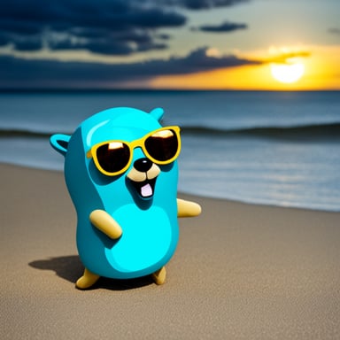 Go Blue Gopher on the beach