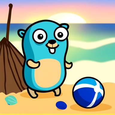 Go Blue Gopher on the beach