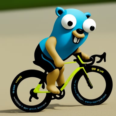Go blue gopher as a triathlete gopher.