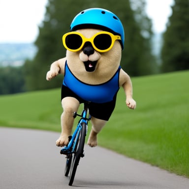 Go blue gopher as a triathlete gopher.