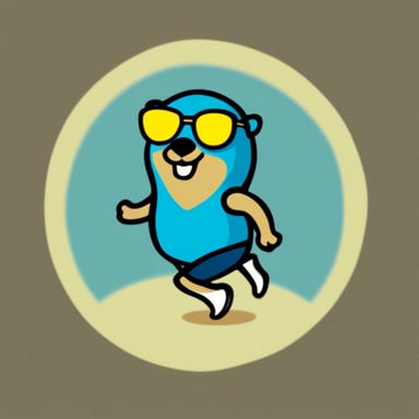 Go blue gopher as a triathlete gopher.