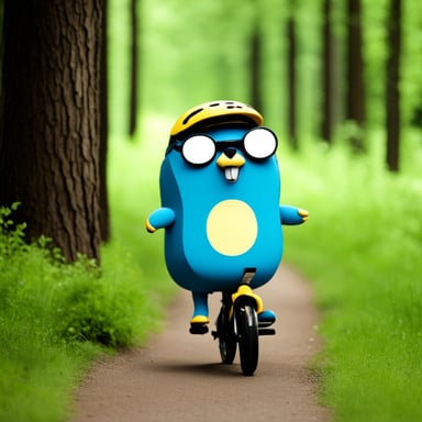 Go blue gopher as a triathlete gopher.