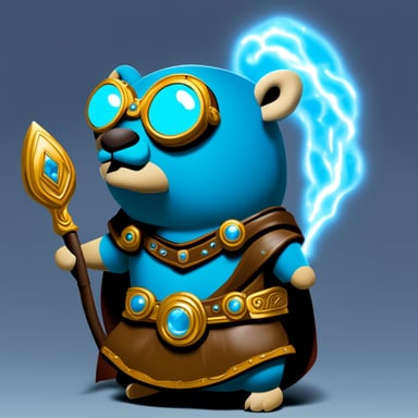 Go Blue Gopher as God of War Gopher