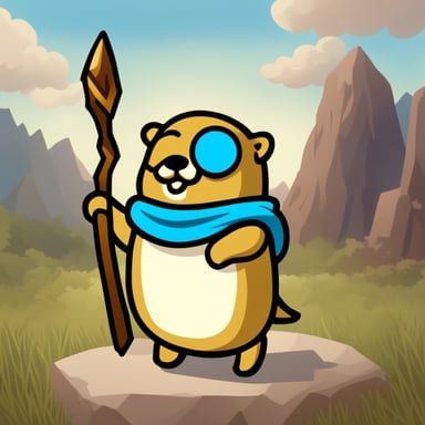 Go Blue Gopher as God of War Gopher