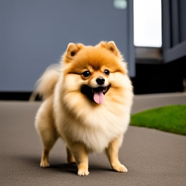 Go blue gopher that looks like a German Spitz with red fur.