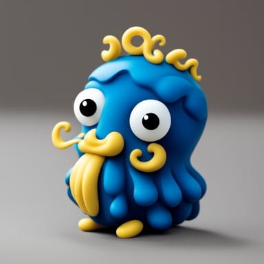 Go Blue Gopher as a smiley octopus with curly hair.