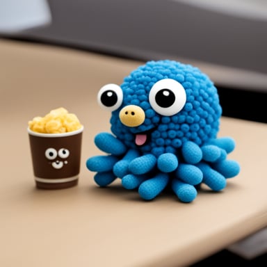 Go Blue Gopher as a smiley octopus with curly hair.