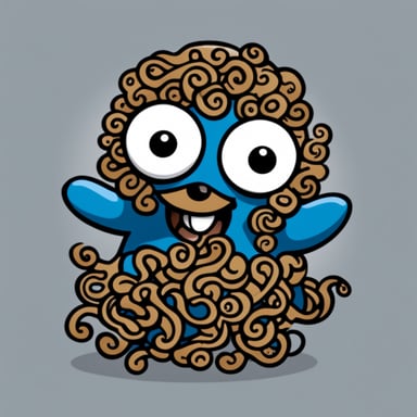 Go Blue Gopher as a smiley octopus with curly hair.