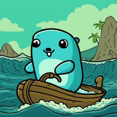 Go blue gopher riding a whale.