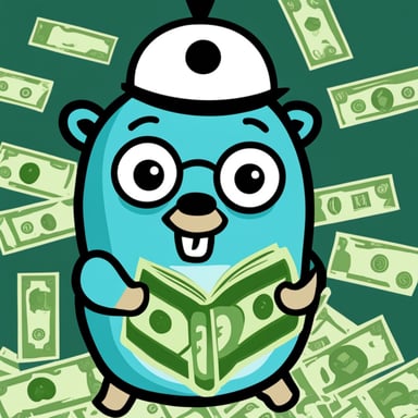 Go Blue Gopher as a capitalist gopher with lots of money