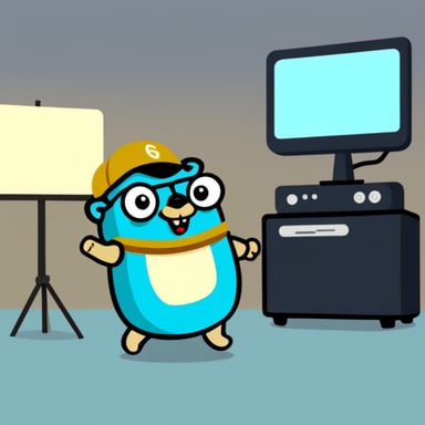 Go Blue Gopher is holding money at a TV studio.