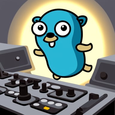 A go blue gopher that accurately turns knobs.