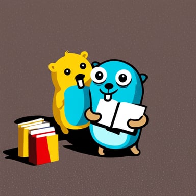 Go Blue Gopher sharing notes with another Go Blue Gopher.