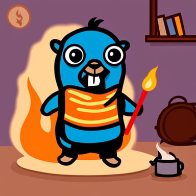 Go Blue Gopher on fire.