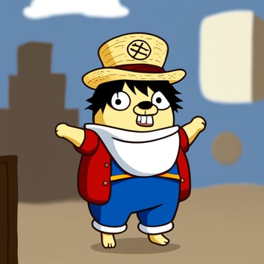 Go Blue Gopher dressed as Luffy from One Piece.