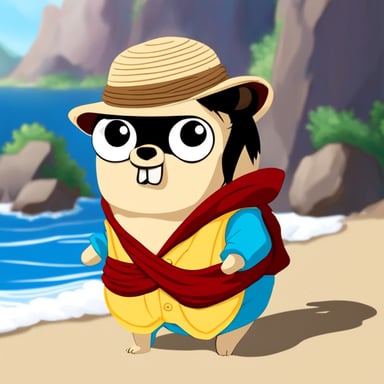 Go Blue Gopher dressed as Luffy from One Piece.