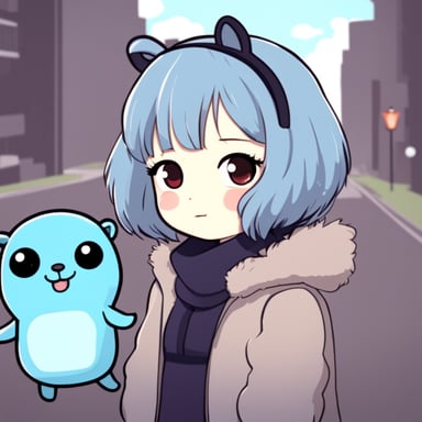 Cute anime girl as Go Blue Gopher