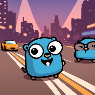 Four Go Blue Gopher playing Need for Speed game.