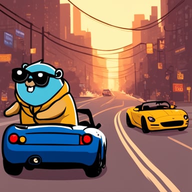 Four Go Blue Gopher playing Need for Speed game.
