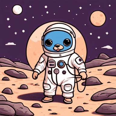 Go Blue Gopher in a spacesuit on the moon.